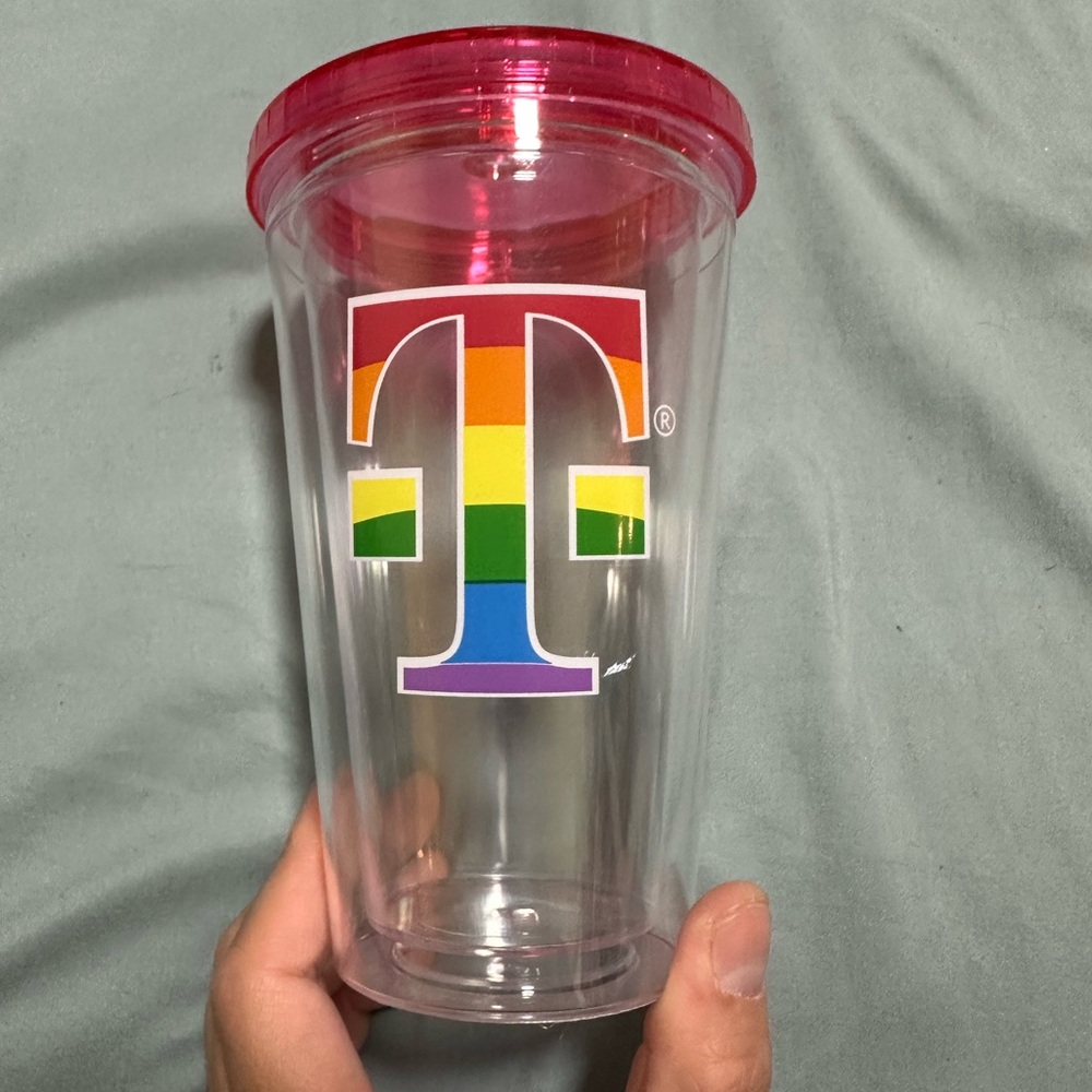 T-Mobile Pride Magenta Rainbow Water Drink Mug Thermos